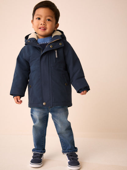 Dsiney Kidz - Navy Waterproof Borg Lined Parka (3mths-7yrs) image 1