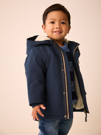 Dsiney Kidz - Navy Waterproof Borg Lined Parka (3mths-7yrs) image 2