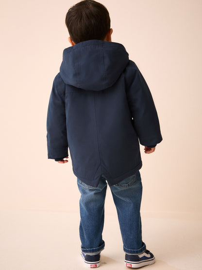 Dsiney Kidz - Navy Waterproof Borg Lined Parka (3mths-7yrs) image 3