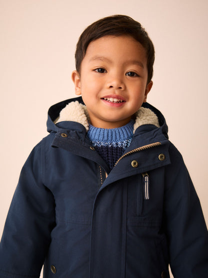 Dsiney Kidz - Navy Waterproof Borg Lined Parka (3mths-7yrs) image 4