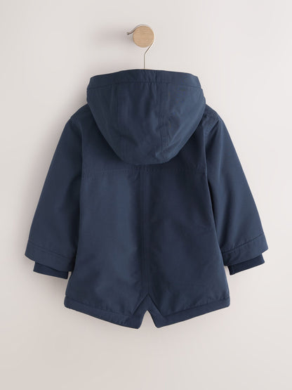 Dsiney Kidz - Navy Waterproof Borg Lined Parka (3mths-7yrs) image 6