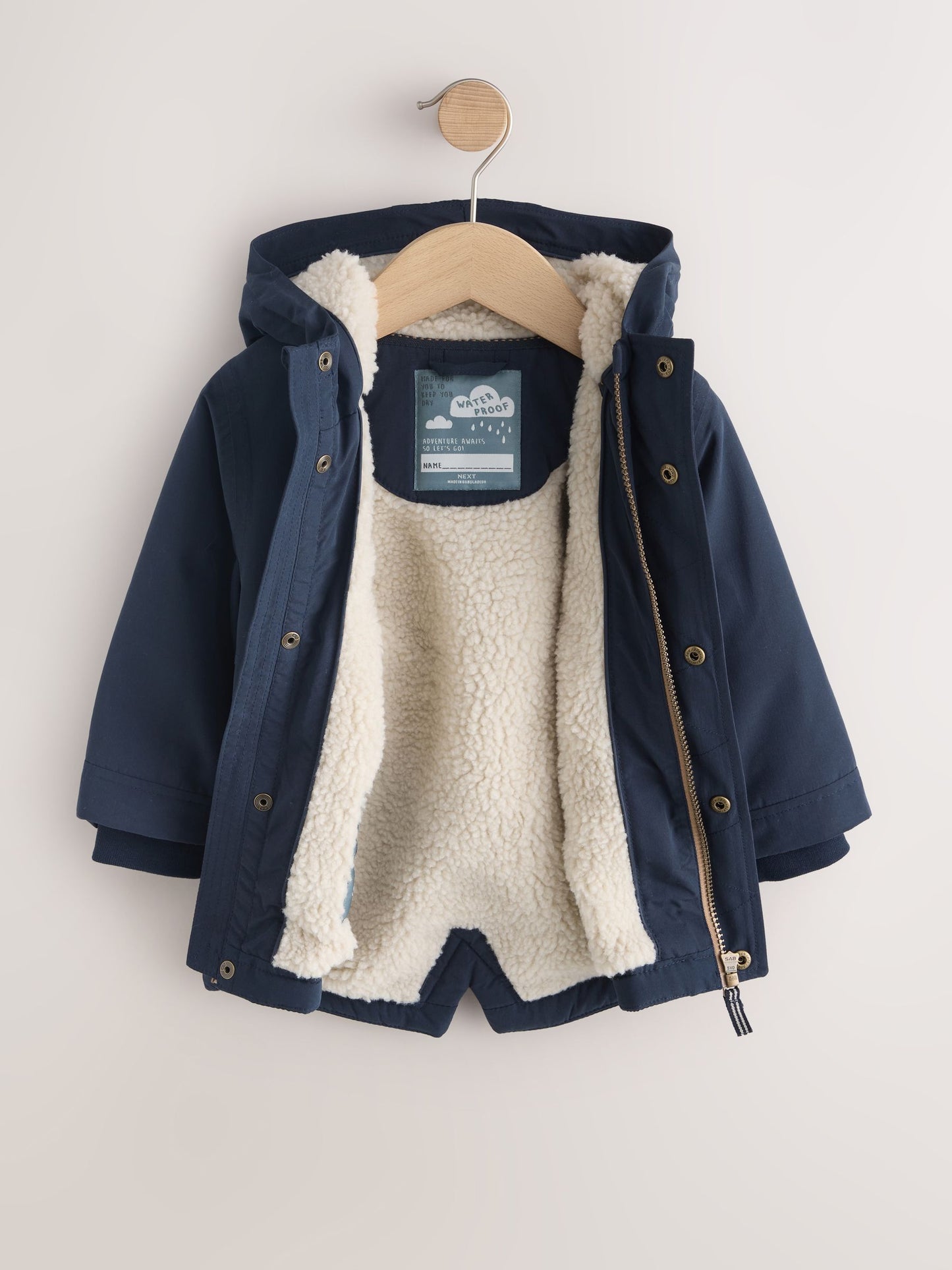Dsiney Kidz - Navy Waterproof Borg Lined Parka (3mths-7yrs) image 7