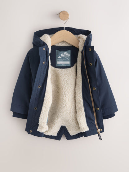 Dsiney Kidz - Navy Waterproof Borg Lined Parka (3mths-7yrs) image 7