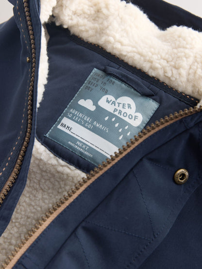Dsiney Kidz - Navy Waterproof Borg Lined Parka (3mths-7yrs) image 8