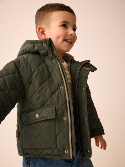 Dsiney Kidz - Green Quilted Borg Lined Coat (3mths-7yrs) image 1