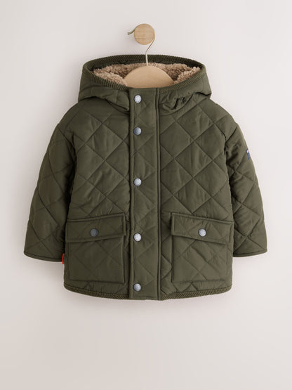 Dsiney Kidz - Green Quilted Borg Lined Coat (3mths-7yrs) image 8