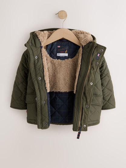 Dsiney Kidz - Green Quilted Borg Lined Coat (3mths-7yrs) image 9