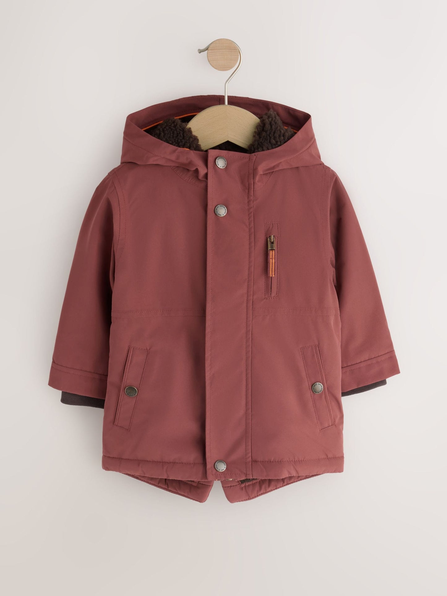 Dsiney Kidz - Rust Brown Waterproof Borg Lined Parka (3mths-7yrs) image 5
