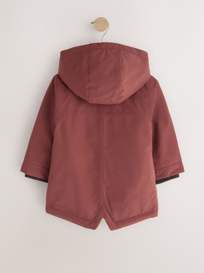 Dsiney Kidz - Rust Brown Waterproof Borg Lined Parka (3mths-7yrs) image 7