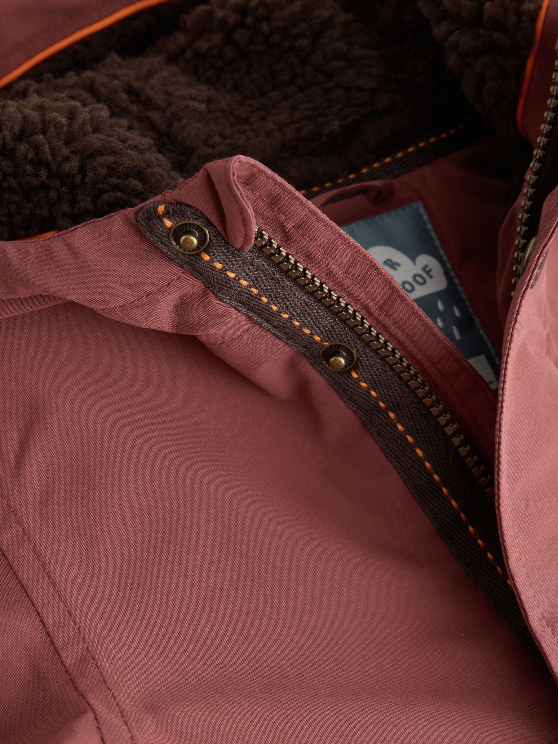 Dsiney Kidz - Rust Brown Waterproof Borg Lined Parka (3mths-7yrs) image 8