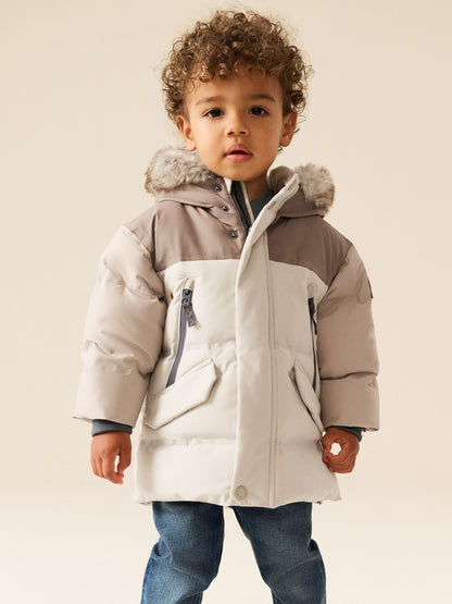 Dsiney Kidz - Neutral Colour Block Waterproof Padded Coat (12mths-10yrs) image 1