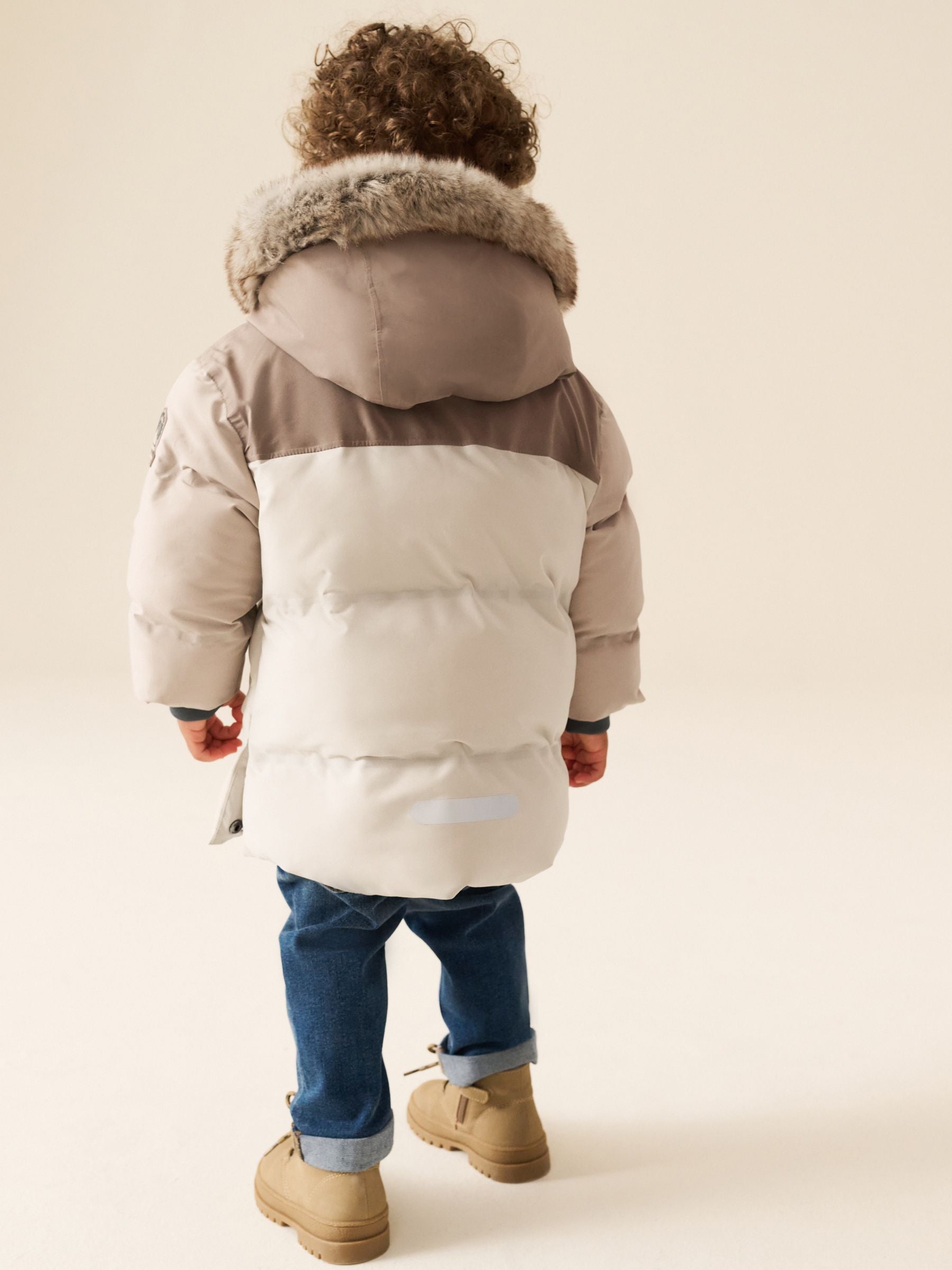 Dsiney Kidz - Neutral Colour Block Waterproof Padded Coat (12mths-10yrs) image 3