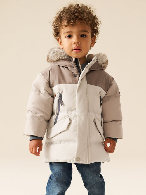 Dsiney Kidz - Neutral Colour Block Waterproof Padded Coat (12mths-10yrs) image 1