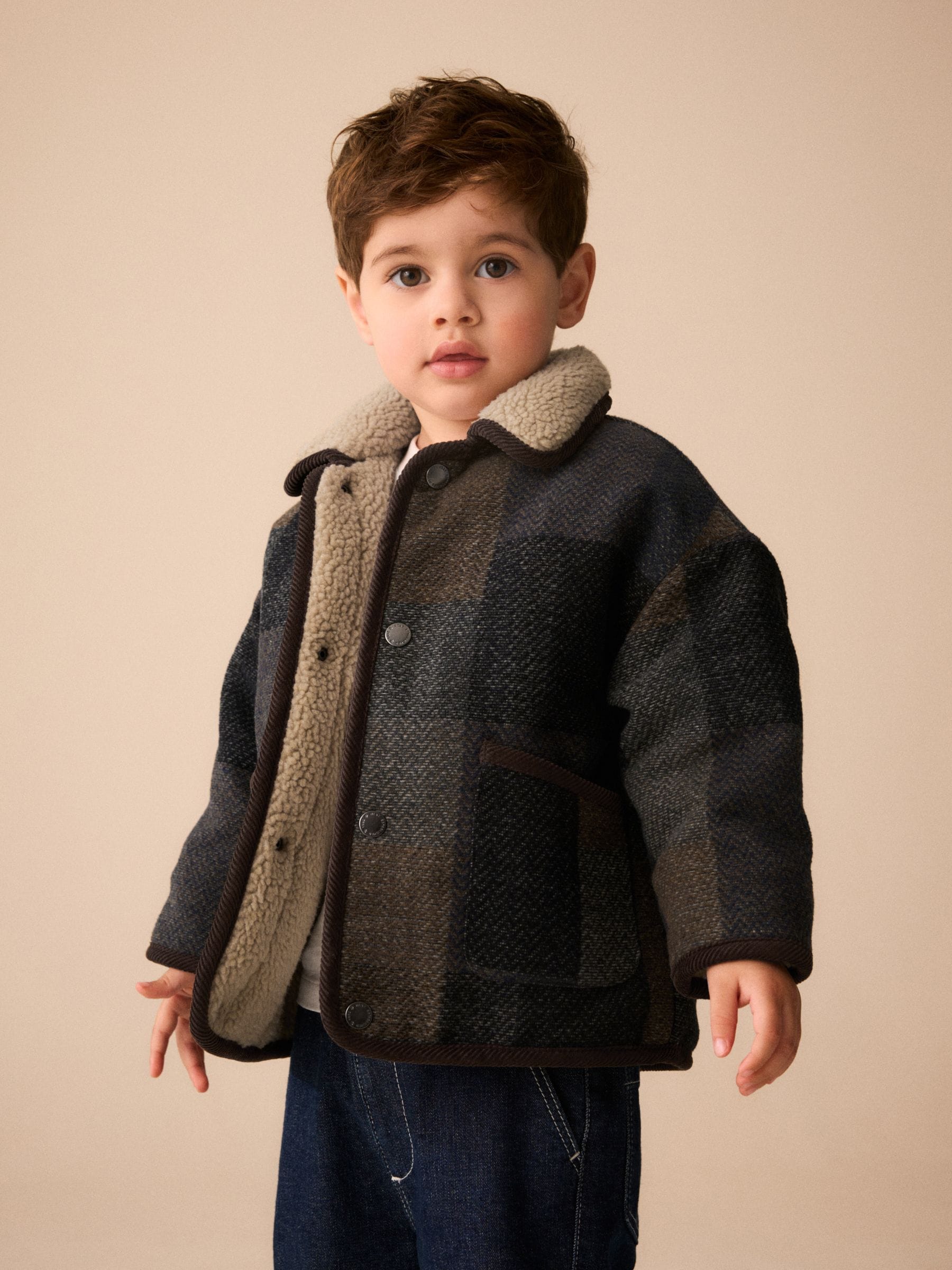 Dsiney Kidz - Multi Check Borg Collar Jacket (3mths-7yrs) image 1