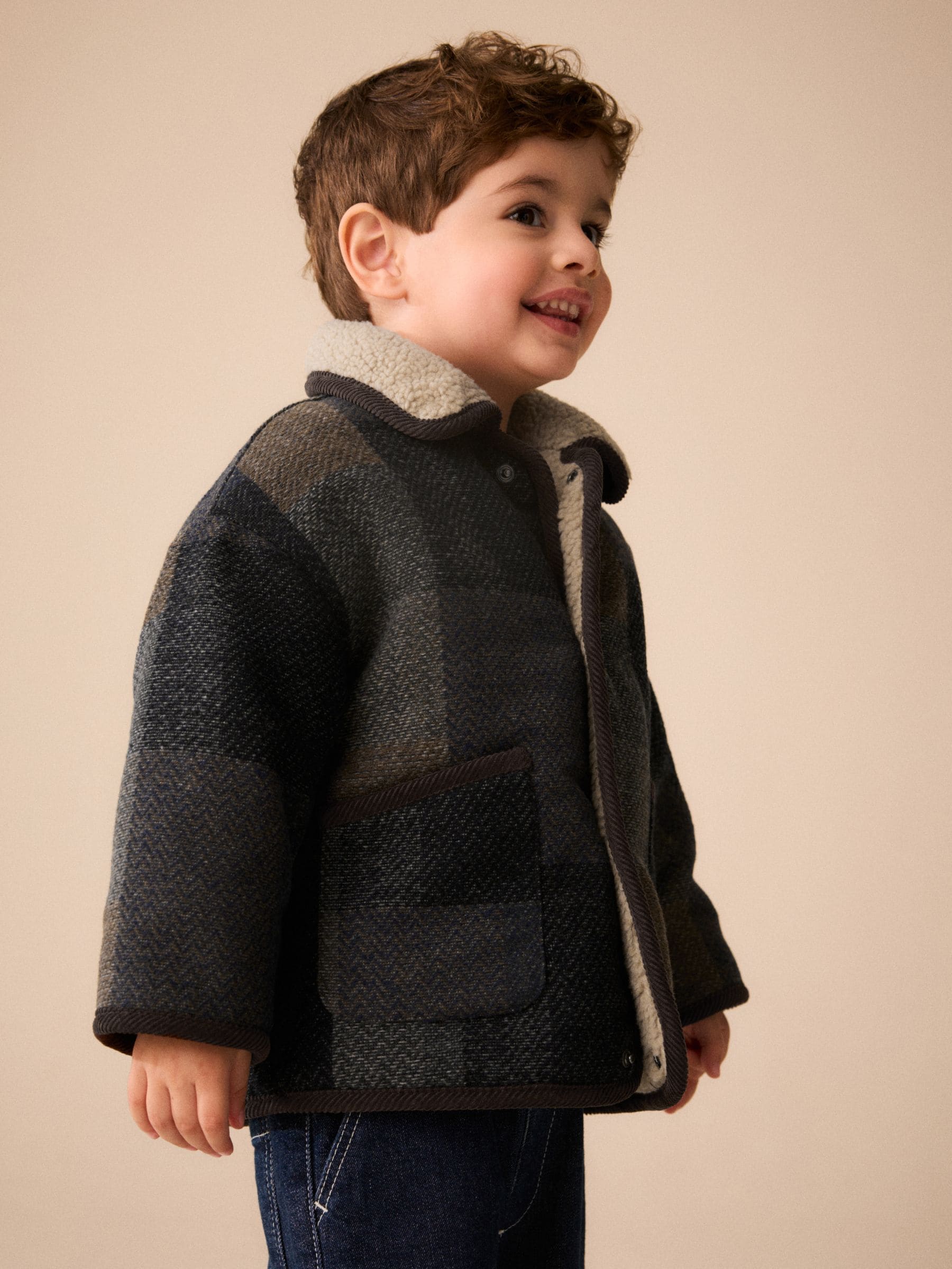 Dsiney Kidz - Multi Check Borg Collar Jacket (3mths-7yrs) image 3