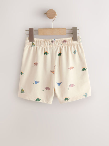 Neutral Dino Print Jersey Shorts (3mths-7yrs) image 6