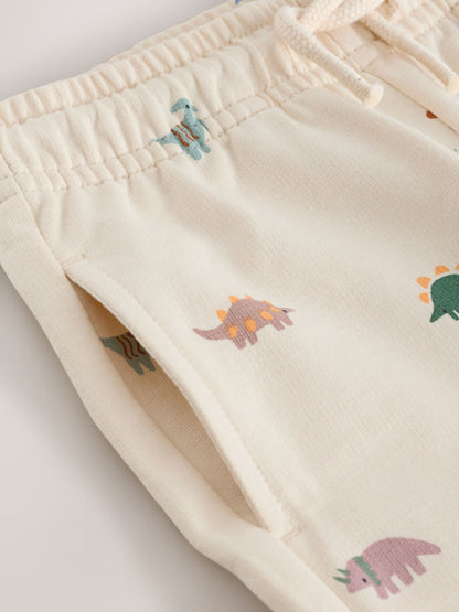 Neutral Dino Print Jersey Shorts (3mths-7yrs) image 8
