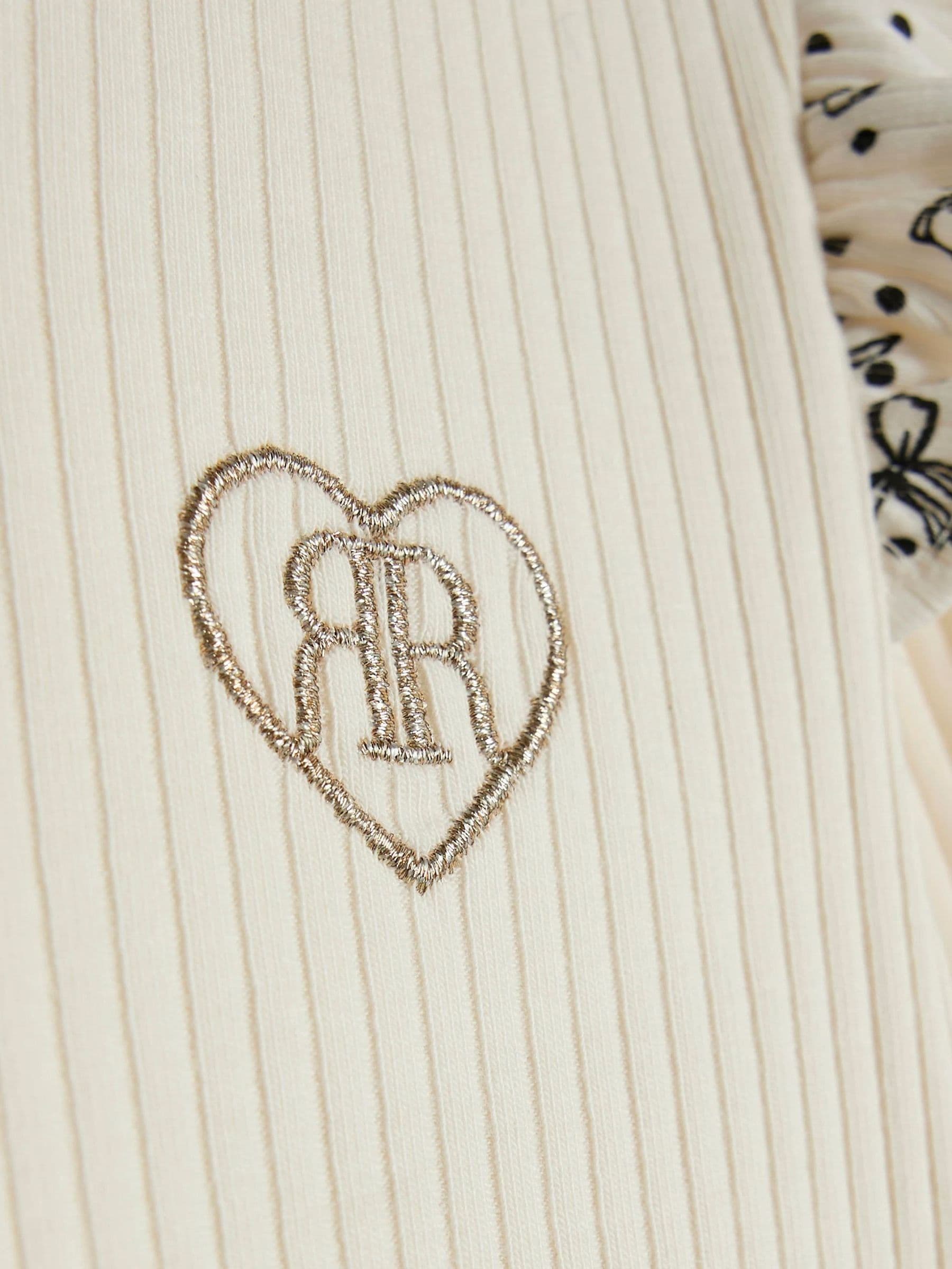 River Island Cream Frill Top & Rib Waist Band Leggings Set image 4