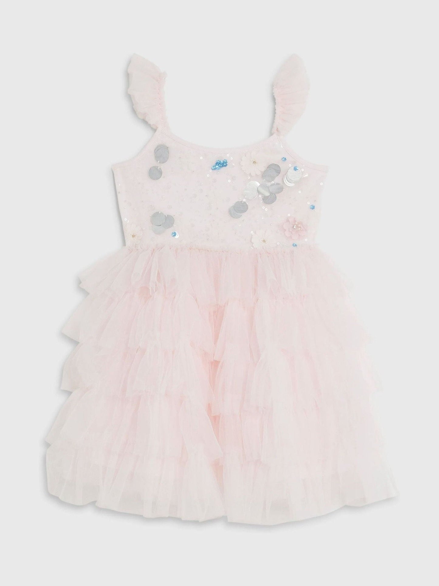 River Island Pink Flower Sequin Tulle Dress image 1