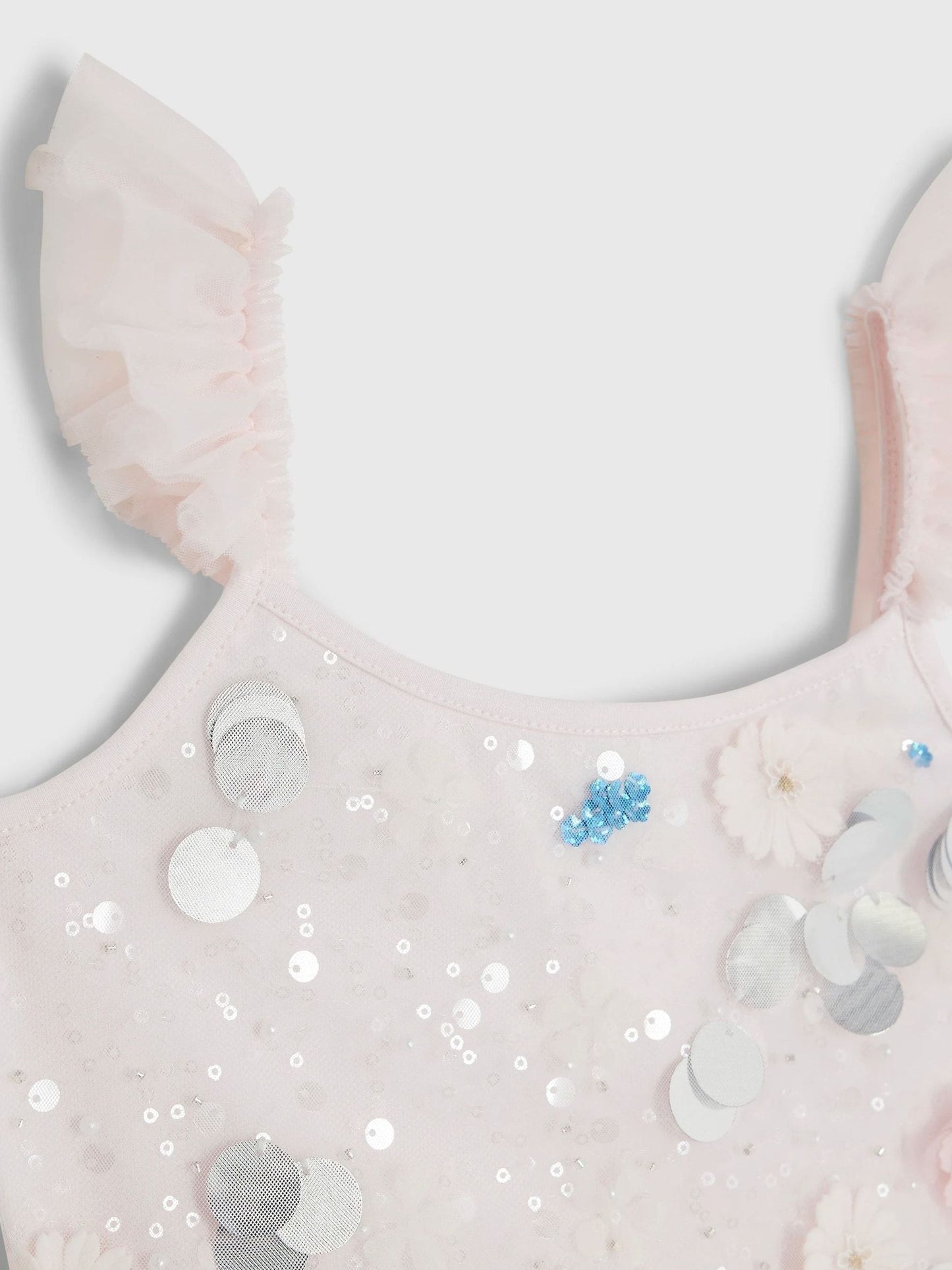 River Island Pink Flower Sequin Tulle Dress image 4