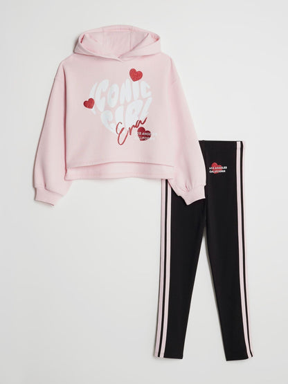 River Island Pink Iconic Girl Hoodie & Leggings Set