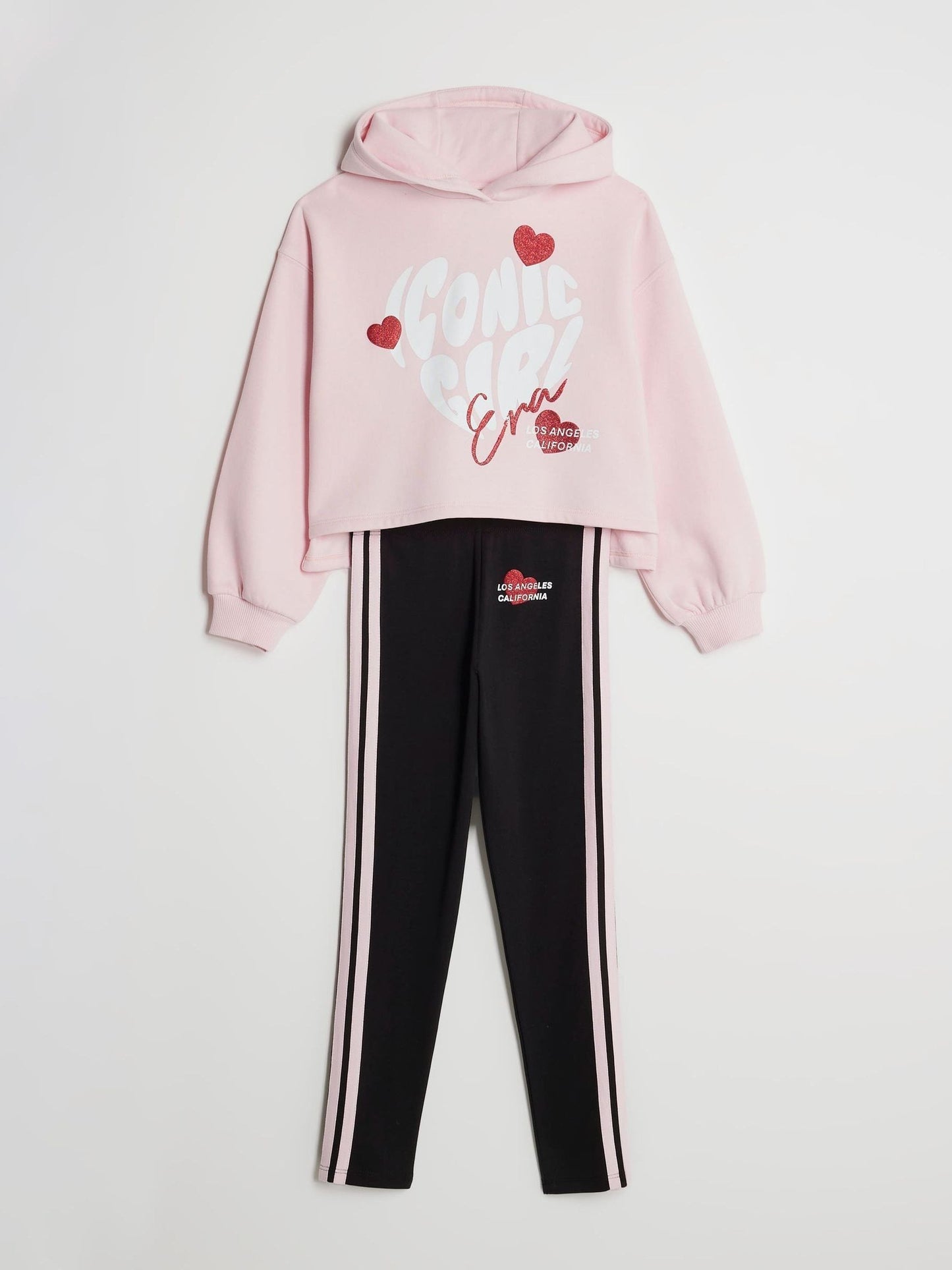River Island Pink Iconic Girl Hoodie & Leggings Set