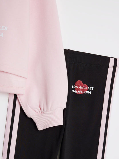 River Island Pink Iconic Girl Hoodie & Leggings Set
