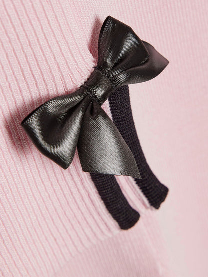 River Island Pink Long Sleeve Bow Top & Joggers Set image 4