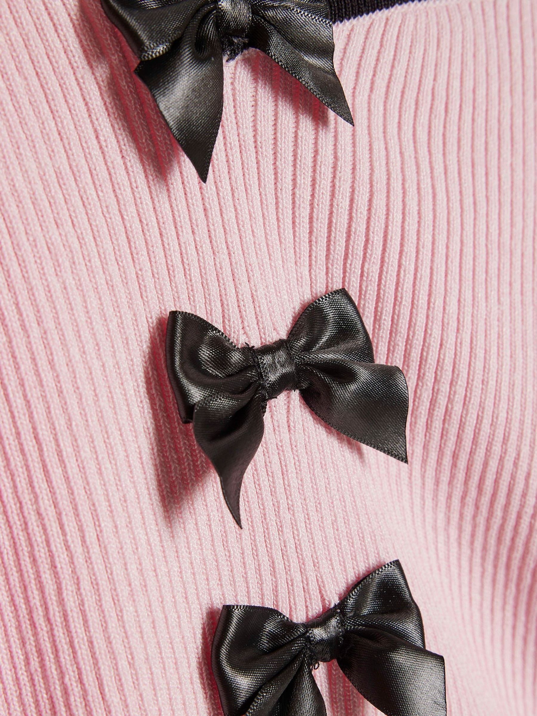 River Island Pink Long Sleeve Bow Top & Joggers Set image 5