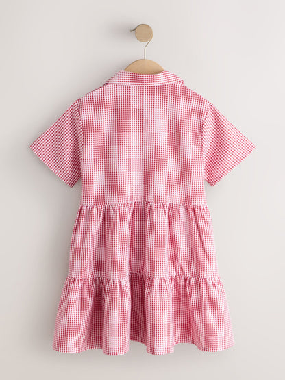 Red Cotton Rich Utility Bow Gingham School Dress (3-14yrs) image 6