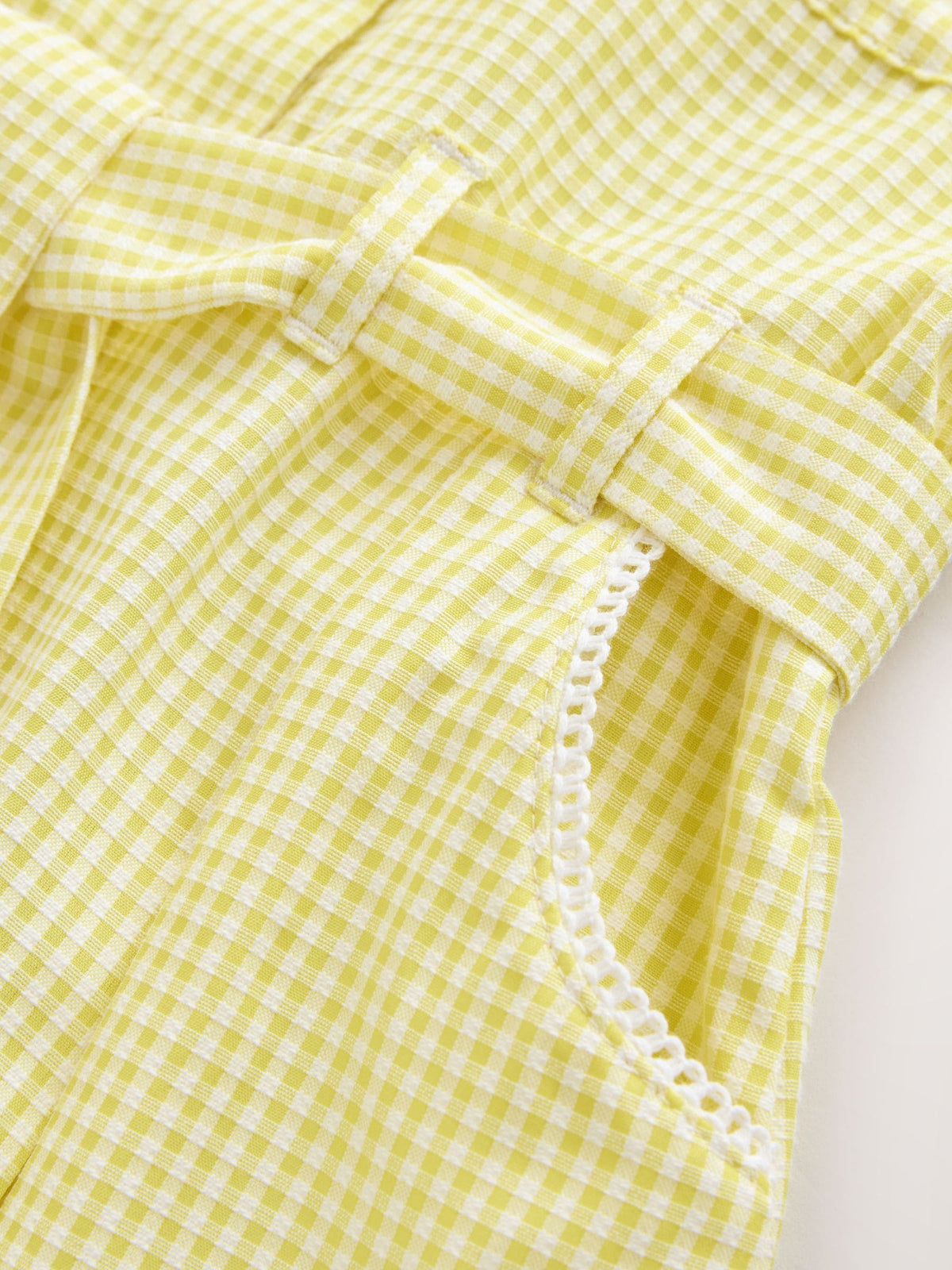 Dsiney Kidz - Yellow Cotton Rich Belted School Dress with Scrunchie (3-14yrs) image 10