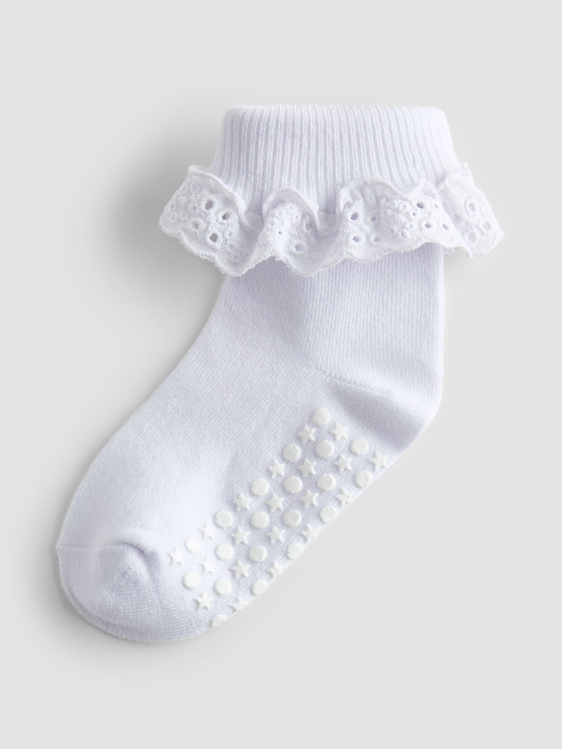 JoJo Maman Bébé White 3-Pack Frilly Socks image 3