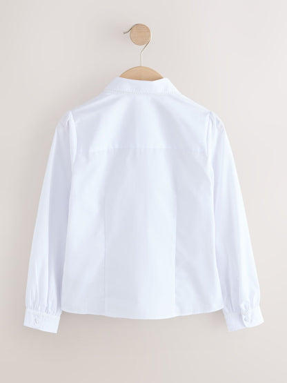 Dsiney Kidz - White 2 Pack Long Sleeve Lace Edge Collar School Shirts (3-14yrs) image 7
