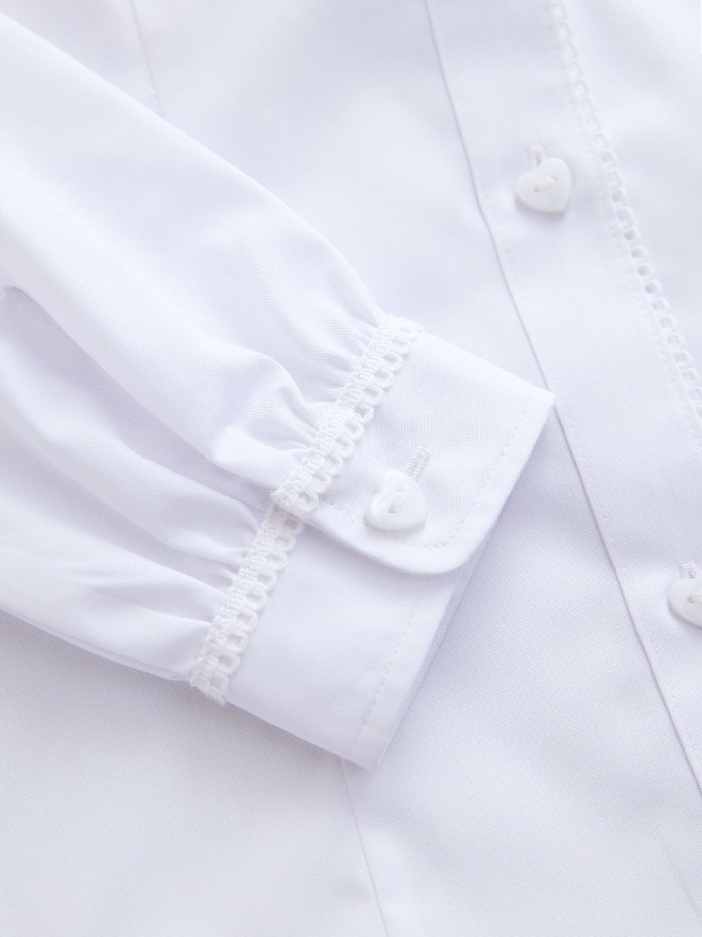 Dsiney Kidz - White 2 Pack Long Sleeve Lace Edge Collar School Shirts (3-14yrs) image 8
