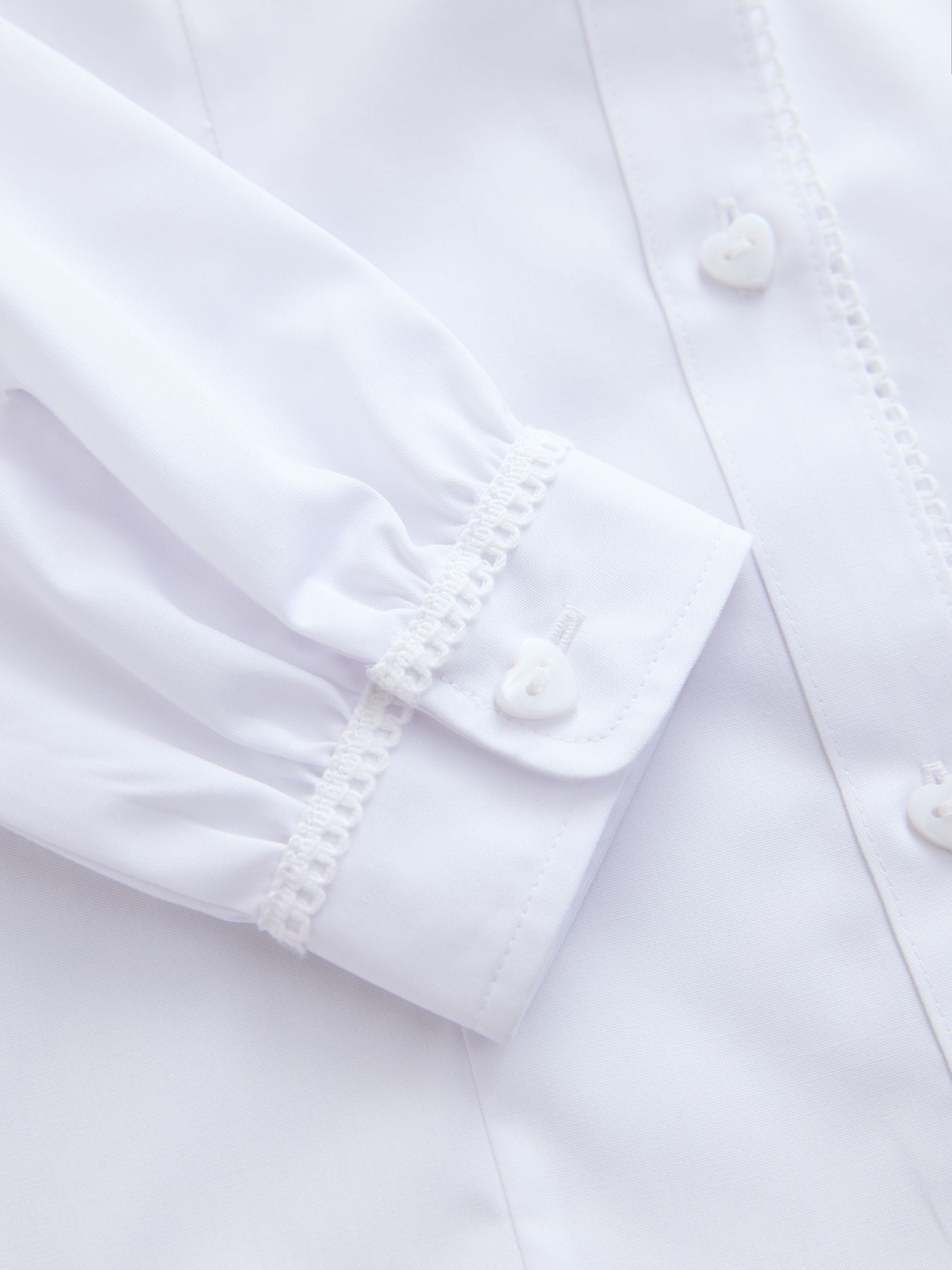Dsiney Kidz - White 2 Pack Long Sleeve Lace Edge Collar School Shirts (3-14yrs) image 8