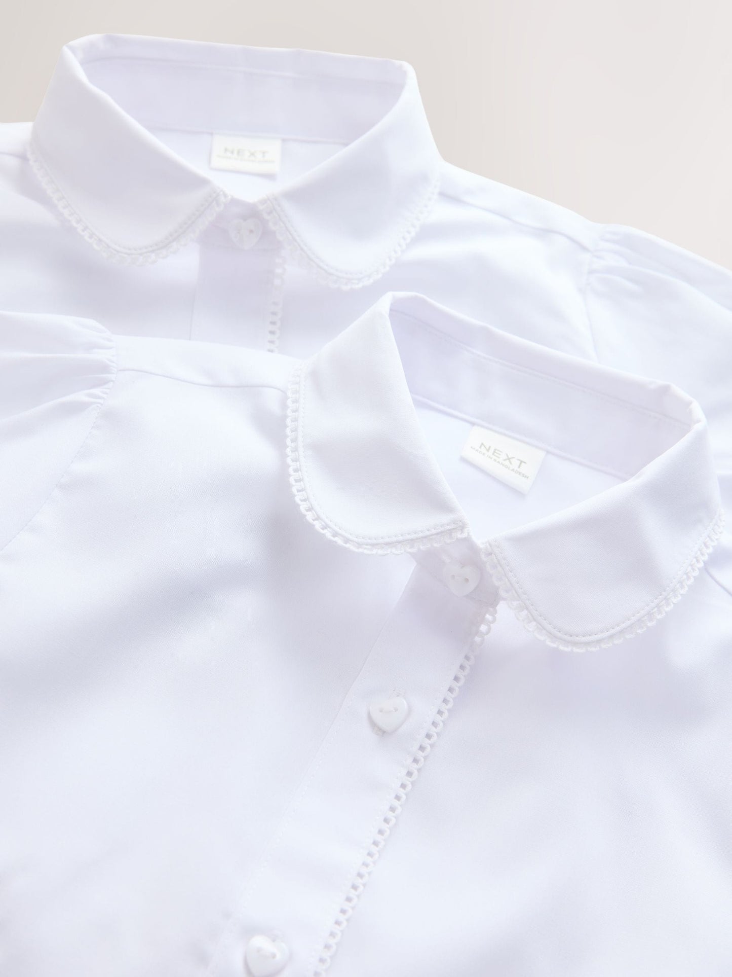 Dsiney Kidz - White 2 Pack Long Sleeve Lace Edge Collar School Shirts (3-14yrs) image 9