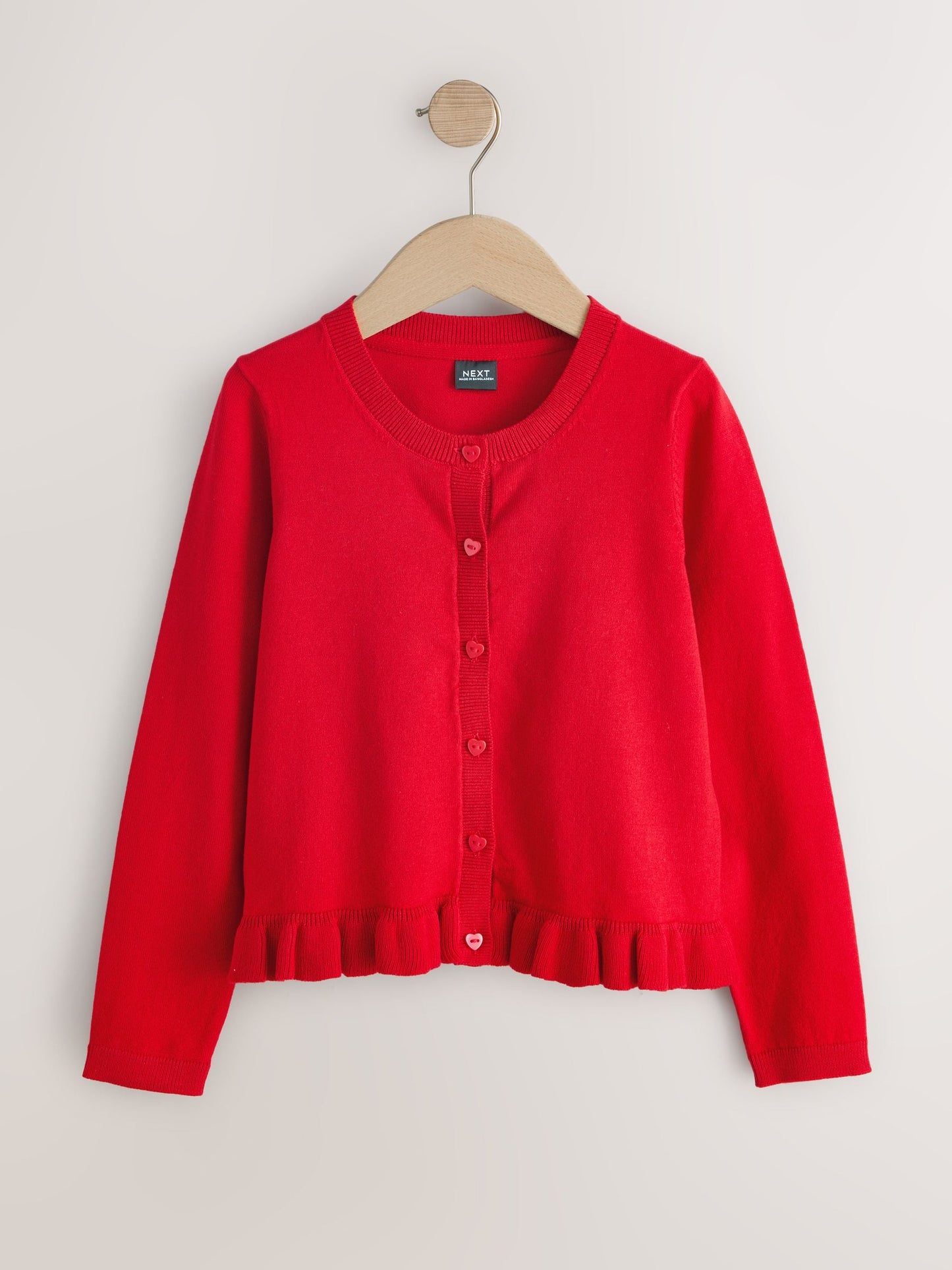 Dsiney Kidz - Red Cotton Rich Peplum School Cardigan (3-16yrs) image 6