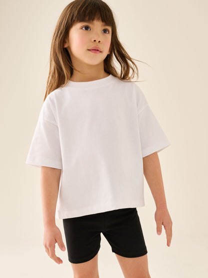 Dsiney Kidz - White Cotton Relaxed Fit Gym School T-Shirts 2 Pack (3-16yrs) image 1