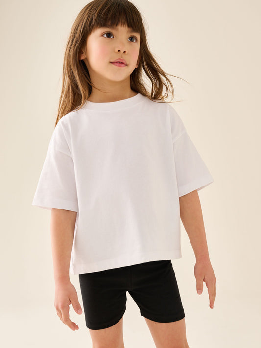 Dsiney Kidz - White Cotton Relaxed Fit Gym School T-Shirts 2 Pack (3-16yrs) image 1