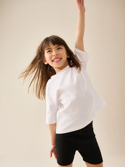 Dsiney Kidz - White Cotton Relaxed Fit Gym School T-Shirts 2 Pack (3-16yrs) image 5