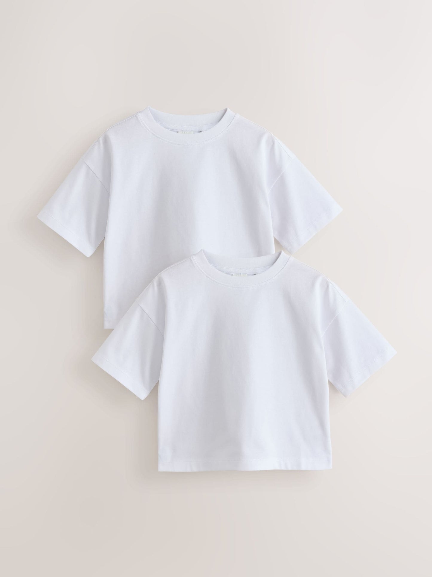 Dsiney Kidz - White Cotton Relaxed Fit Gym School T-Shirts 2 Pack (3-16yrs) image 8