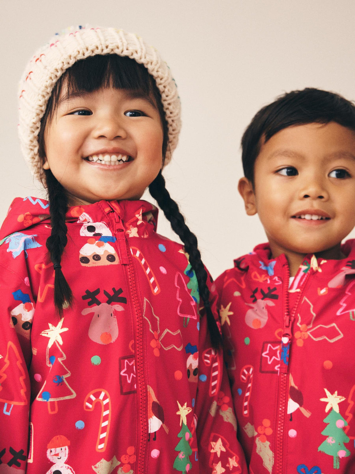 Red Christmas Waterproof Fleece Lined Puddlesuit (3mths-7yrs) - image 4