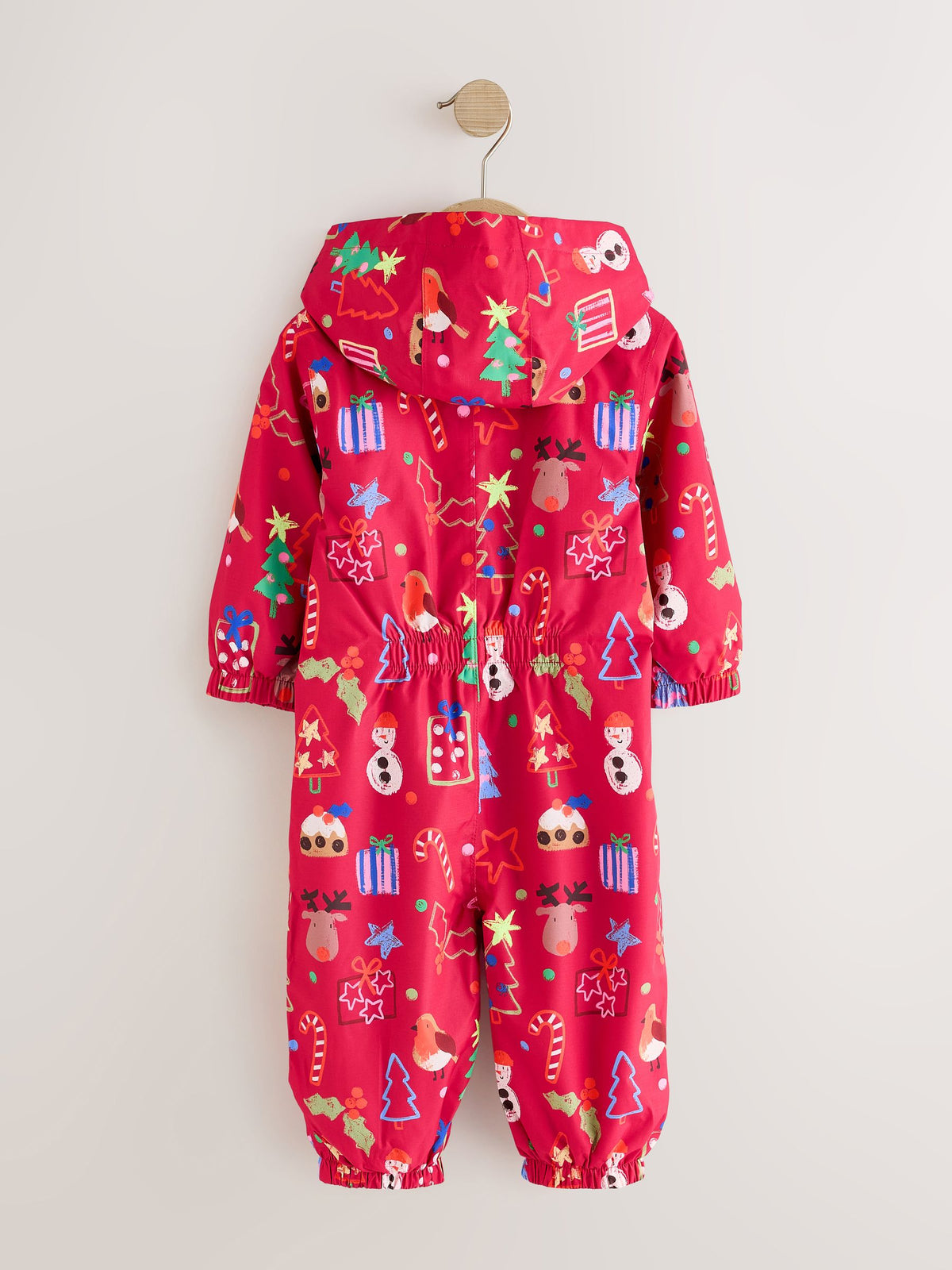 Red Christmas Waterproof Fleece Lined Puddlesuit (3mths-7yrs) - image 6