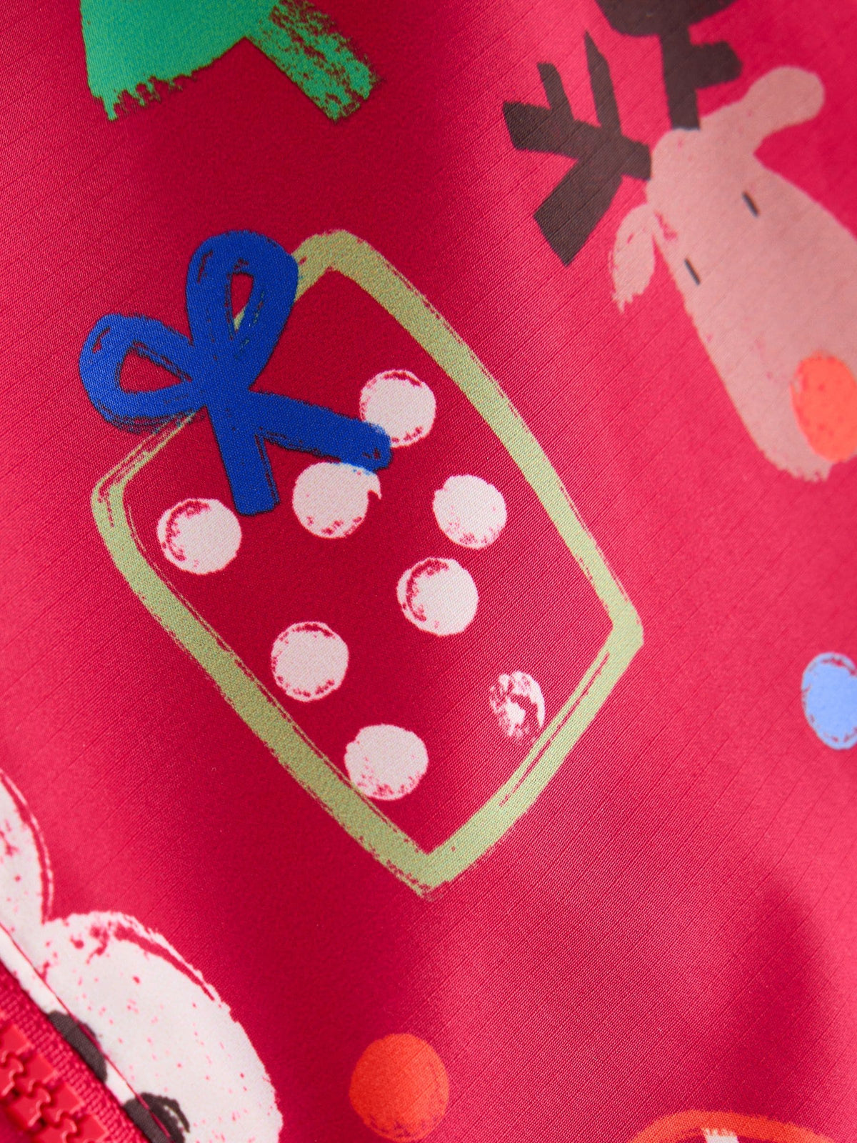 Red Christmas Waterproof Fleece Lined Puddlesuit (3mths-7yrs) - image 8