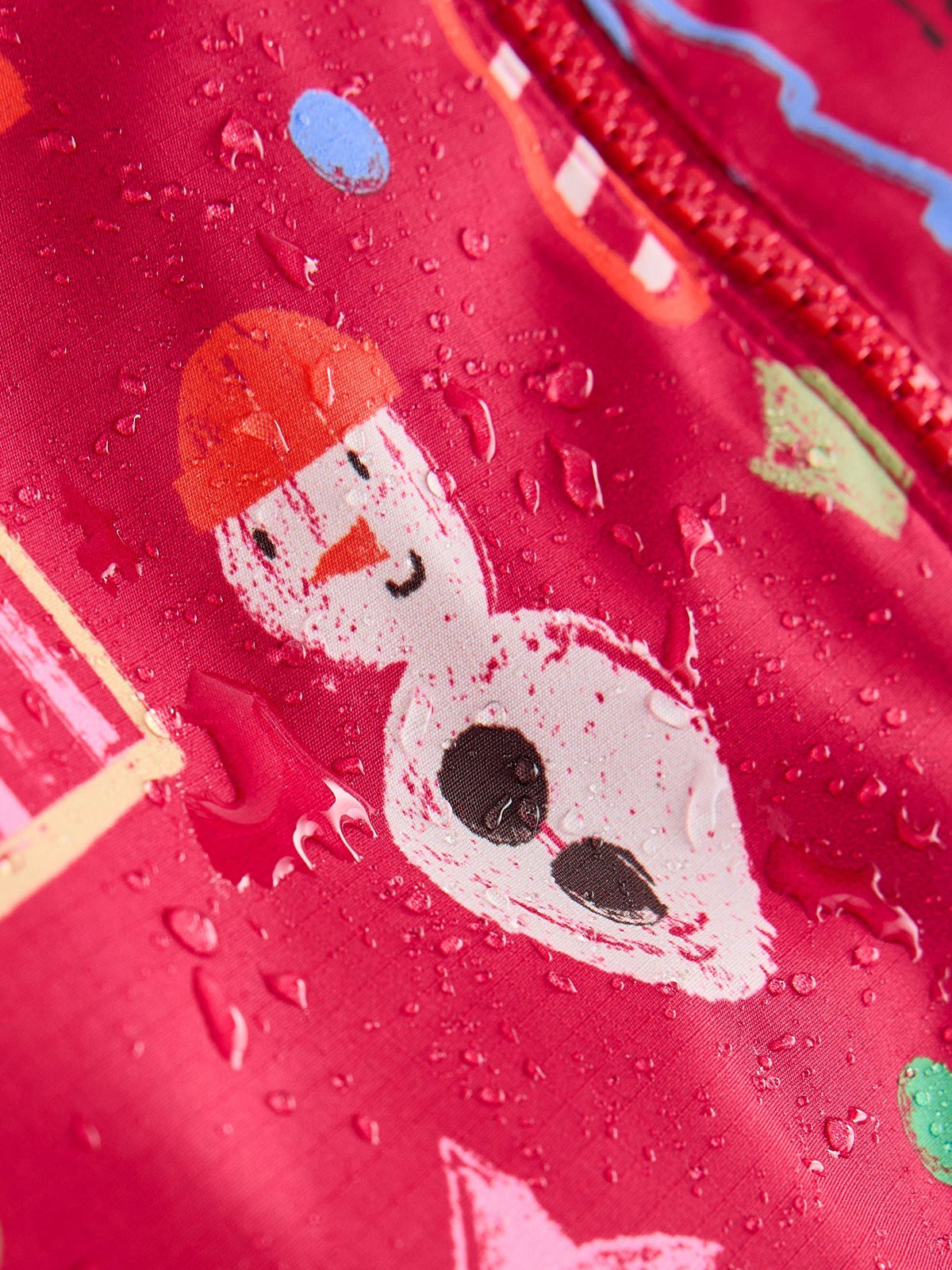 Red Christmas Waterproof Fleece Lined Puddlesuit (3mths-7yrs) - image 9
