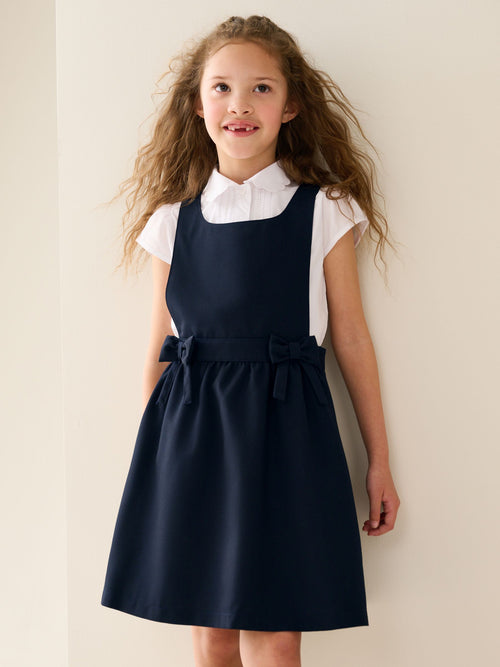 Dsiney Kidz - Navy Blue Bow Waist School Pinafore Dress (3-14yrs) image 1