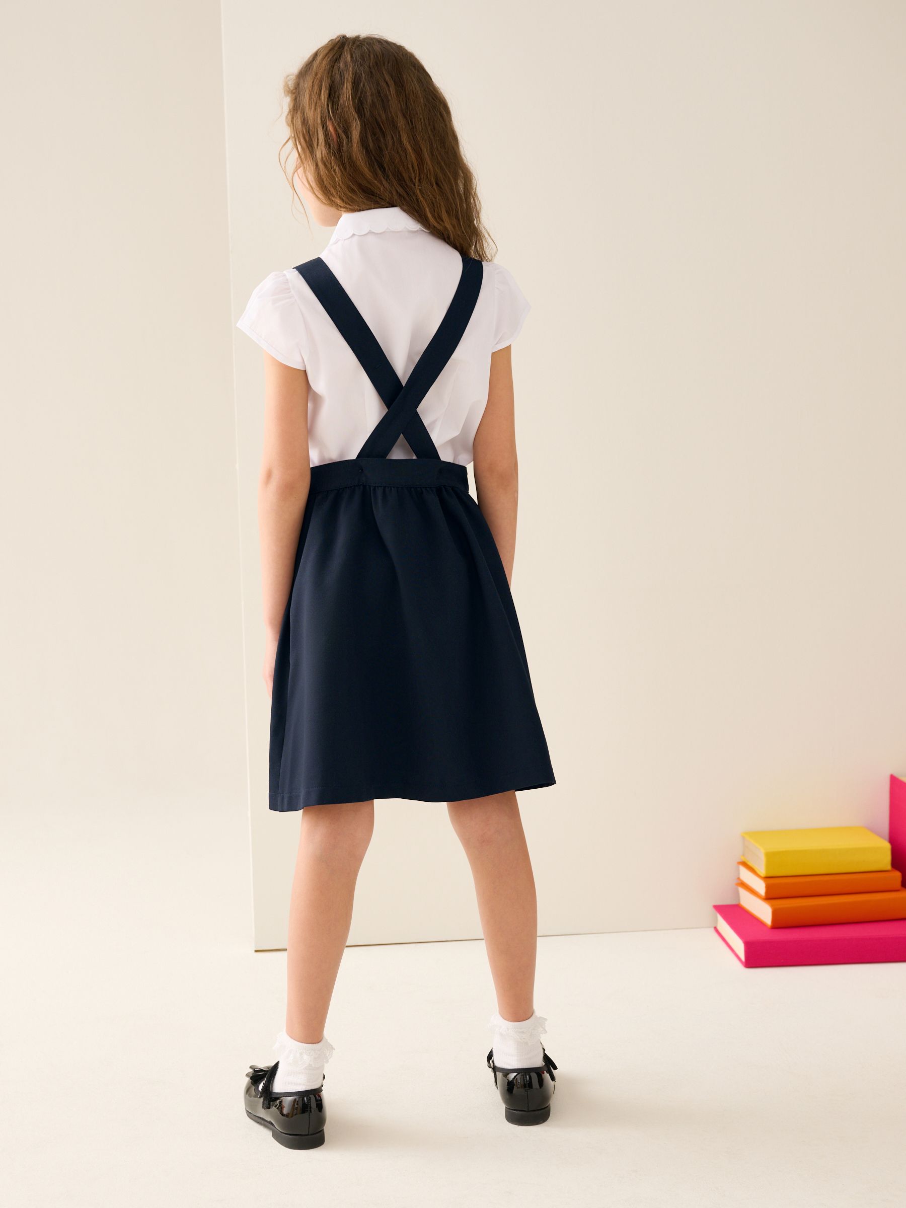 Navy Blue Bow Waist School Pinafore Dress (3-14yrs) image 4