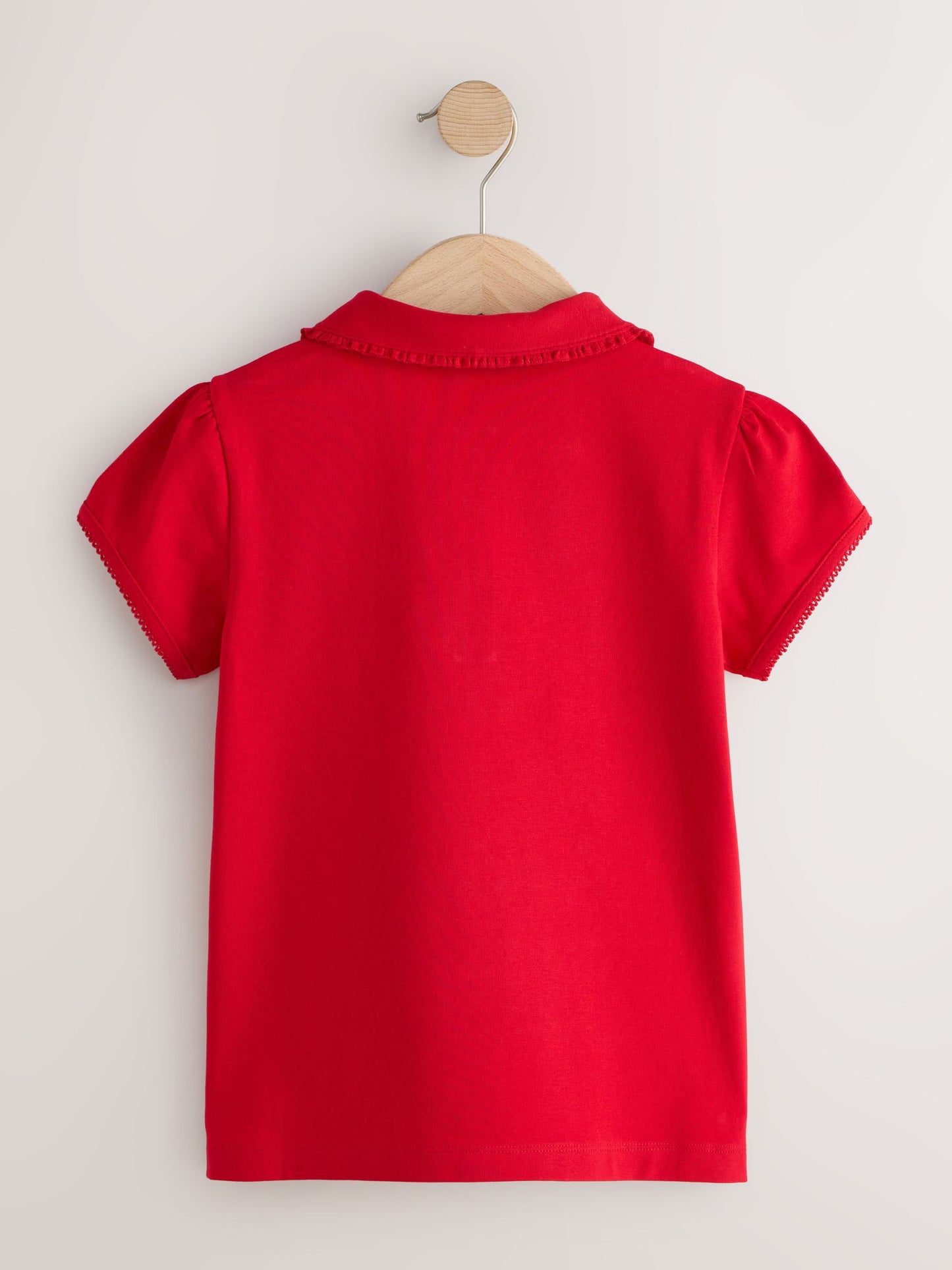 Dsiney Kidz - Red Girls Cotton Stretch Frill Collar School Polo Tops 2 Pack (3-16yrs) image 3