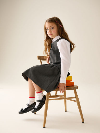 Dsiney Kidz - Grey Drop Waist Pinafore School Dress (3-14yrs) image 2