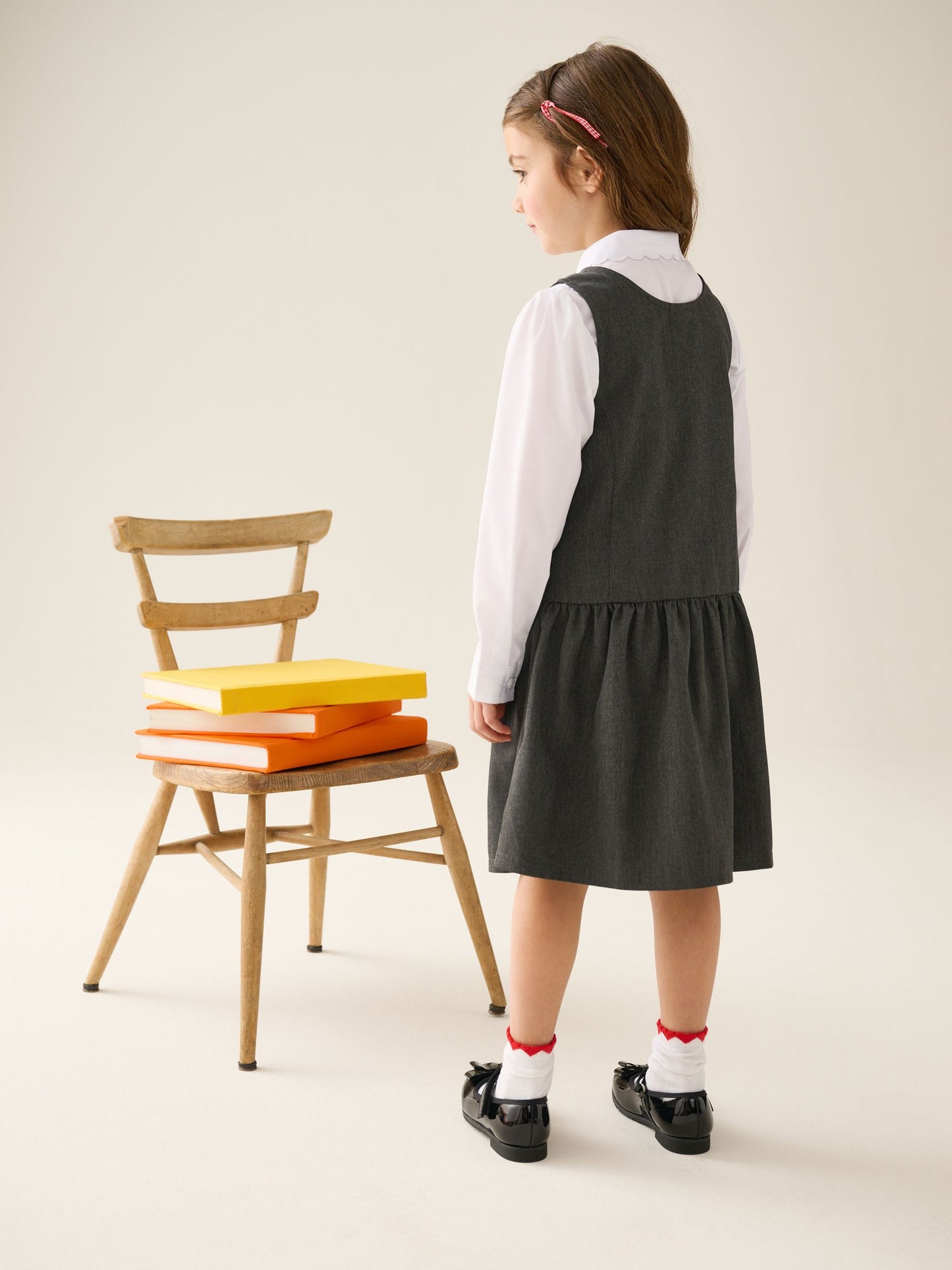 Dsiney Kidz - Grey Drop Waist Pinafore School Dress (3-14yrs) image 4